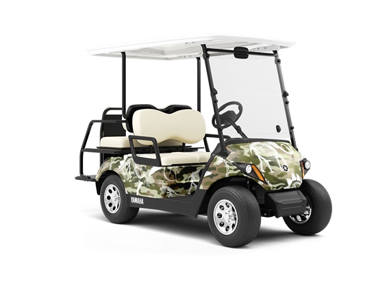 Camo Dino Dinosaur Wrapped Golf Cart