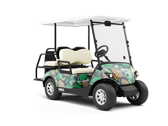 Herbivorous Parade Dinosaur Wrapped Golf Cart
