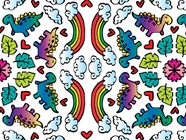 Mandala Rainbows Dinosaur Vinyl Wrap Pattern