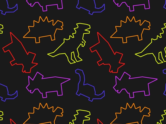 Neon Champions Dinosaur Vinyl Wrap Pattern