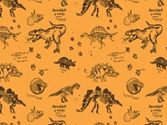 Prehistoric Parchment Dinosaur Vinyl Wrap Pattern