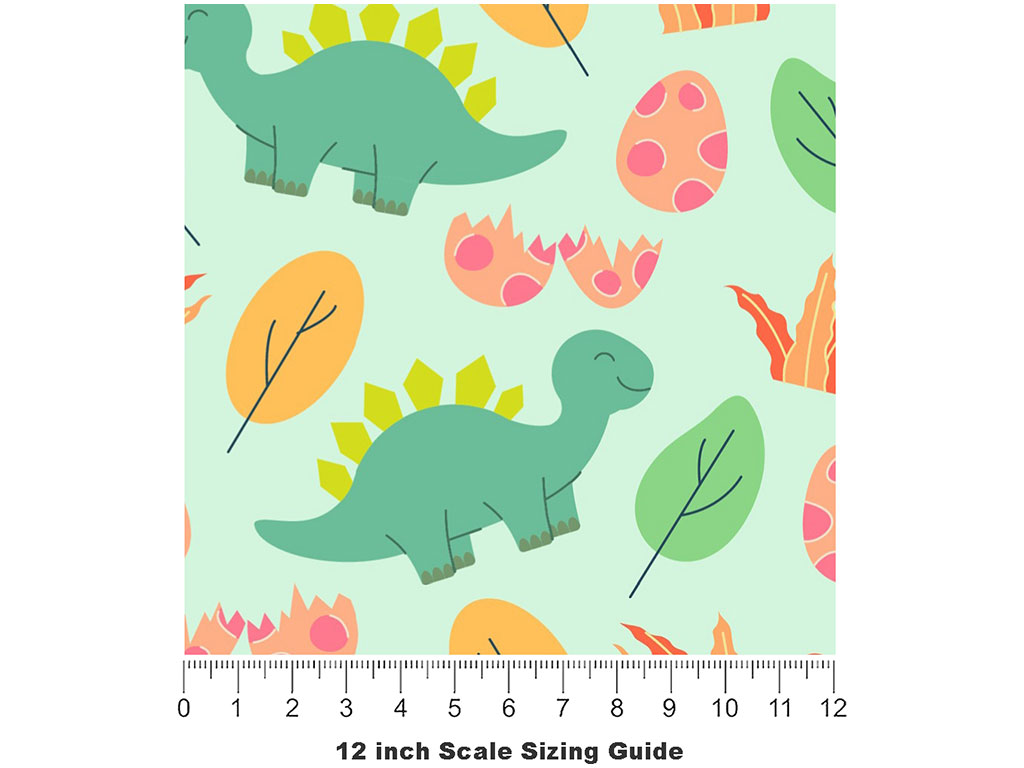 Silly Stegosaurus Dinosaur Vinyl Film Pattern Size 12 inch Scale
