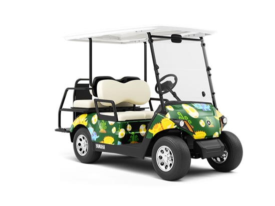 Team Triceratops Dinosaur Wrapped Golf Cart