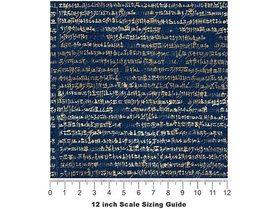 Blue Rosetta Egyptian Vinyl Film Pattern Size 12 inch Scale