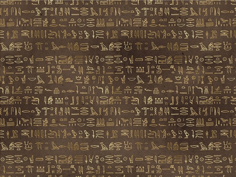Rwraps™ Egyptian Print Vinyl Wrap Film - Brown Hieroglyphs