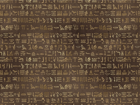 Brown Hieroglyphs Egyptian Vinyl Wrap Pattern