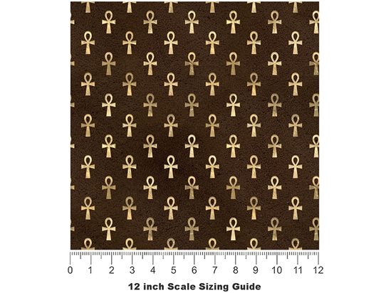 Golden Ankh Egyptian Vinyl Film Pattern Size 12 inch Scale