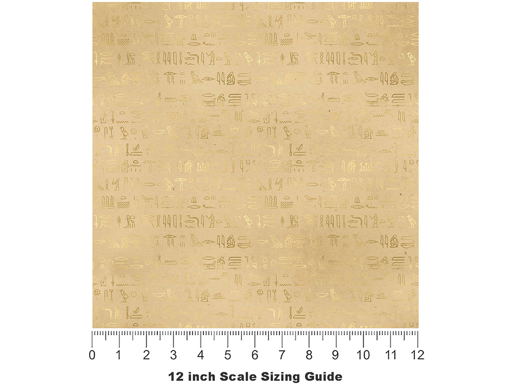 Parchment Hieroglyphs Egyptian Vinyl Film Pattern Size 12 inch Scale