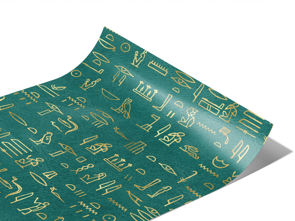 Teal Hieroglyphs Egyptian Vinyl Wraps