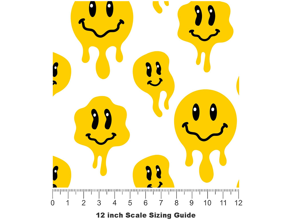 Acid House Emoji Vinyl Film Pattern Size 12 inch Scale