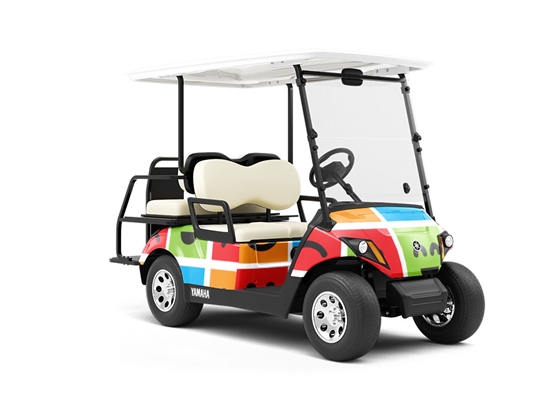 Basic Emoticon Emoji Wrapped Golf Cart
