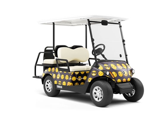 Easy Going Emoji Wrapped Golf Cart