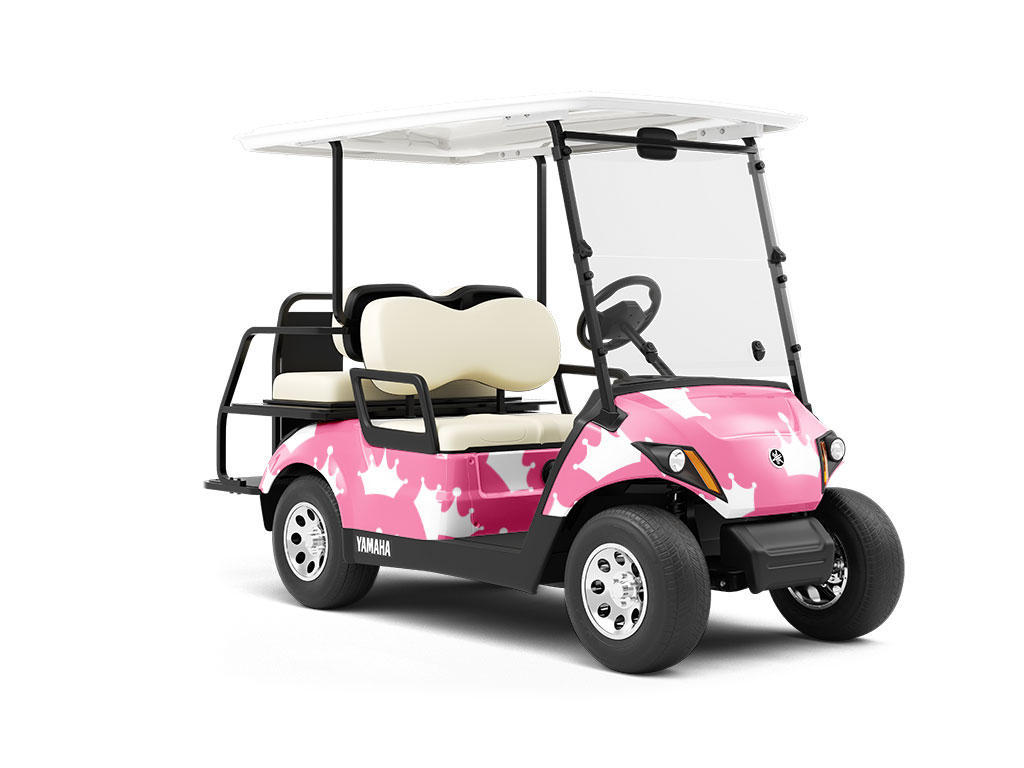 Pink Tiaras Fantasy Wrapped Golf Cart
