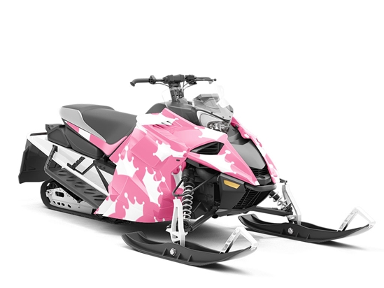 Pink Tiaras Fantasy Custom Wrapped Snowmobile