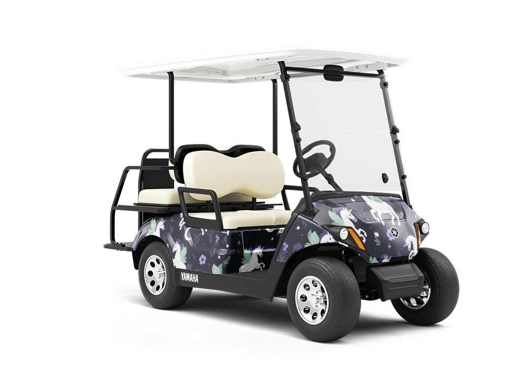 Midnight Pegasus Fantasy Wrapped Golf Cart