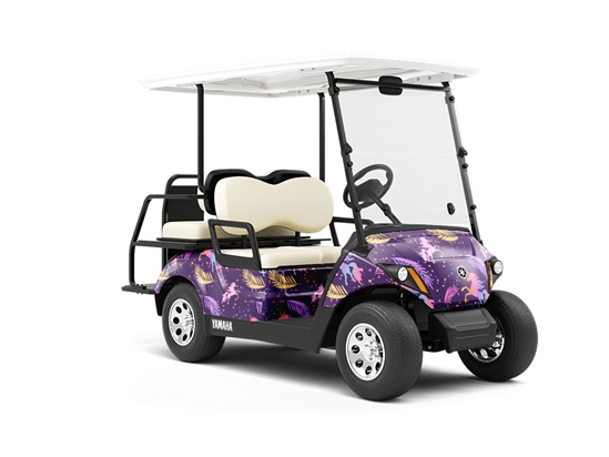 Prancing Feathers Fantasy Wrapped Golf Cart