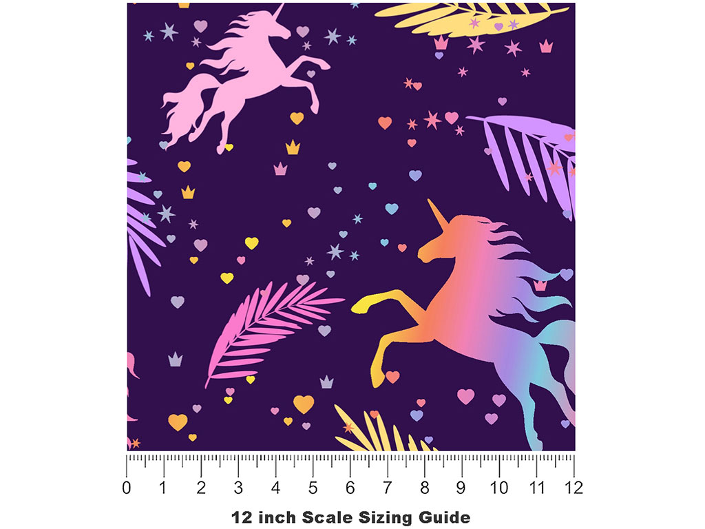 Prancing Feathers Fantasy Vinyl Film Pattern Size 12 inch Scale