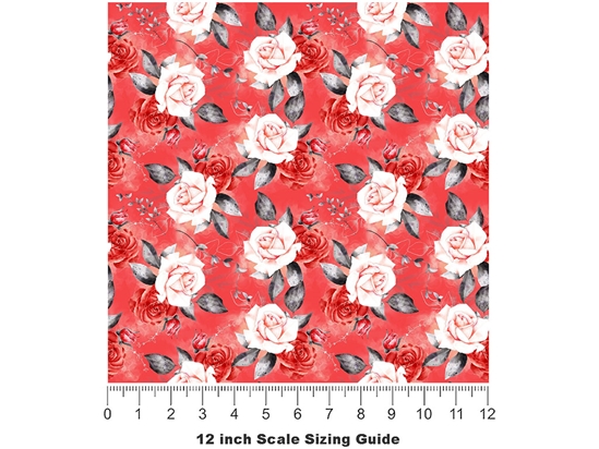 Antoinette Rose Floral Vinyl Film Pattern Size 12 inch Scale