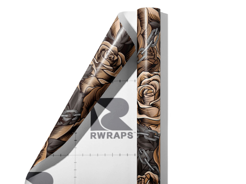 Brown Chain Floral Wrap Film Sheets