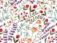 Cartoon Meadow Floral Vinyl Wrap Pattern