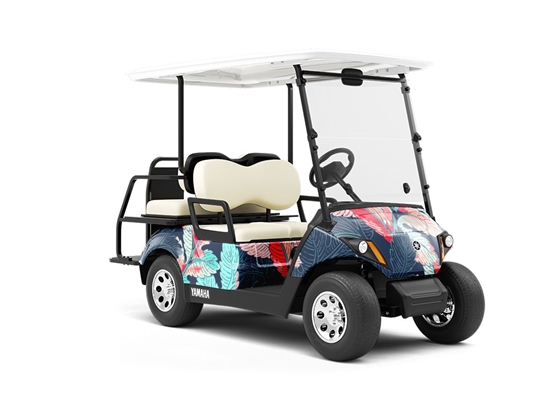 Dreamy Foliage Floral Wrapped Golf Cart