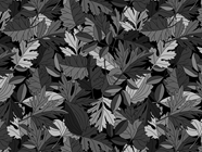 Gray Leaf Floral Vinyl Wrap Pattern