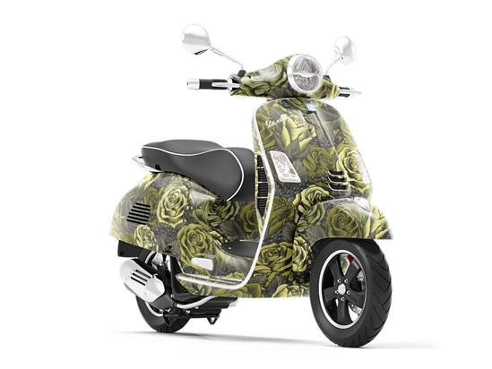 Green Chain Floral Vespa Scooter Wrap Film