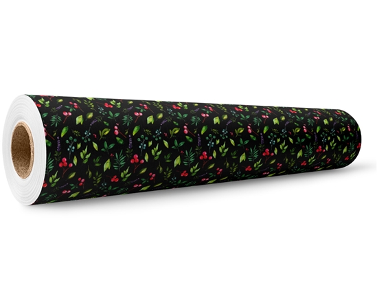 Midnight Holly Floral Wrap Film Wholesale Roll