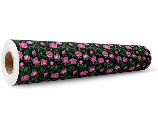 Midnight Peony Floral Wrap Film Wholesale Roll