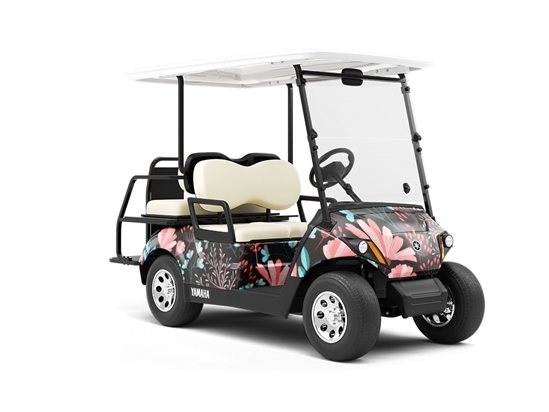 Night Blossoms Floral Wrapped Golf Cart