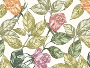 Realistic Garden Floral Vinyl Wrap Pattern