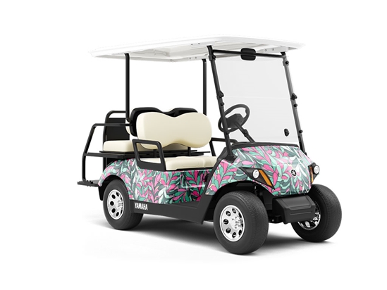 Busy Bushroot Floral Wrapped Golf Cart