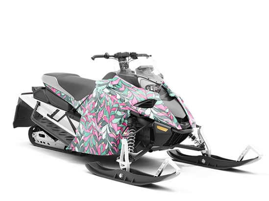 Busy Bushroot Floral Custom Wrapped Snowmobile