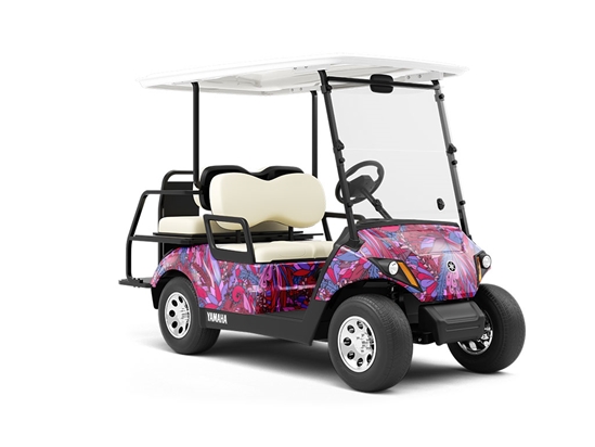 Dark Tango Floral Wrapped Golf Cart