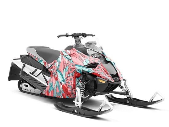 The Fever Floral Custom Wrapped Snowmobile