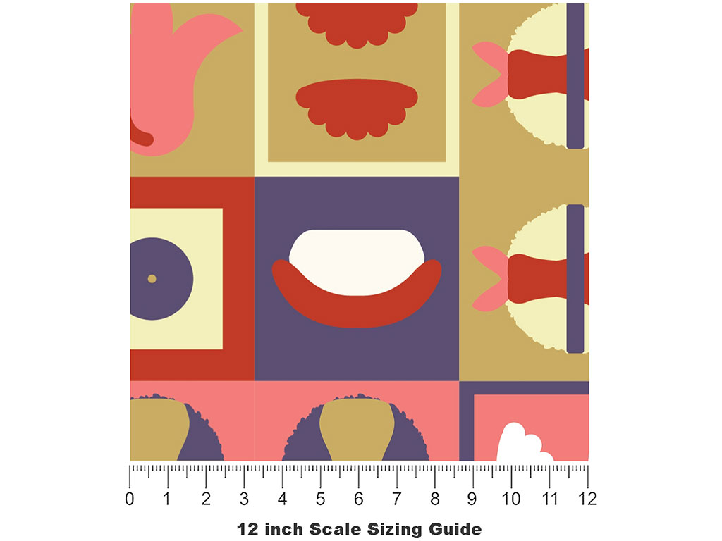 Red Meat Food Vinyl Film Pattern Size 12 inch Scale
