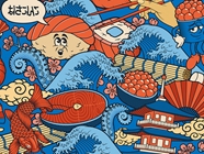 Silly Sushi Food Vinyl Wrap Pattern