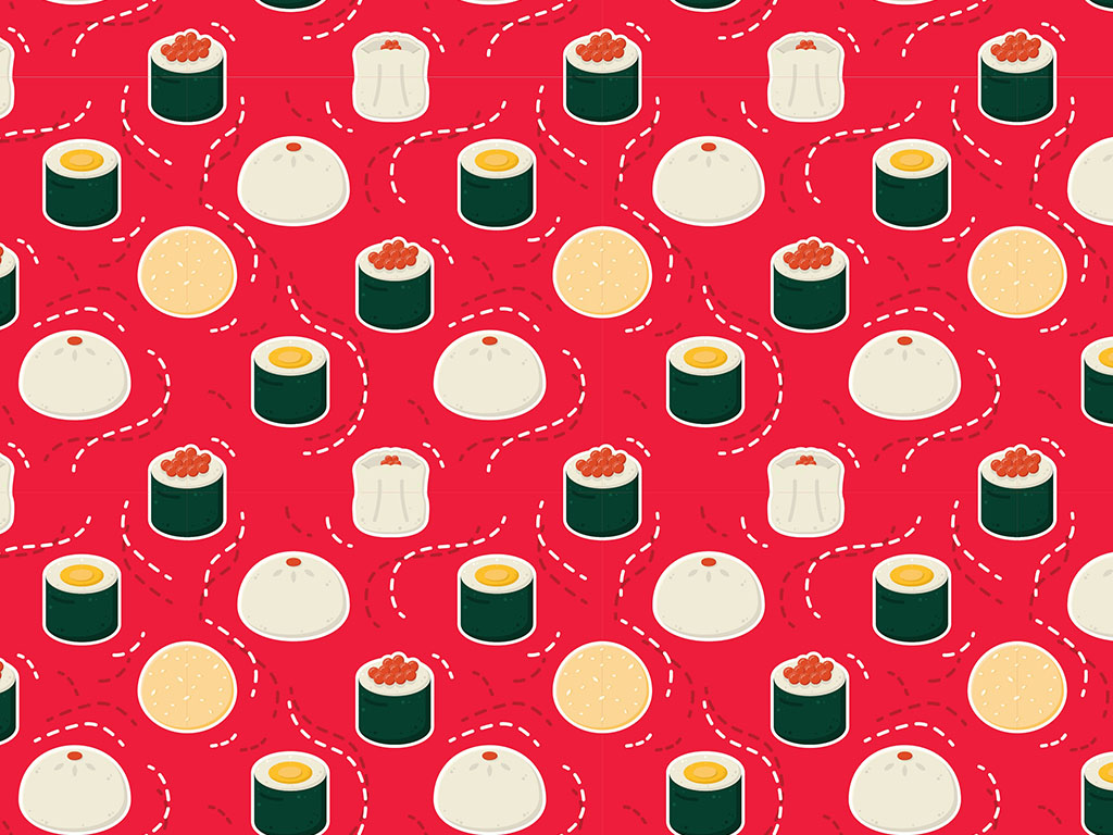 Tobiko Buns Food Vinyl Wrap Pattern
