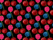 Berries and Cherries Fruit Vinyl Wrap Pattern