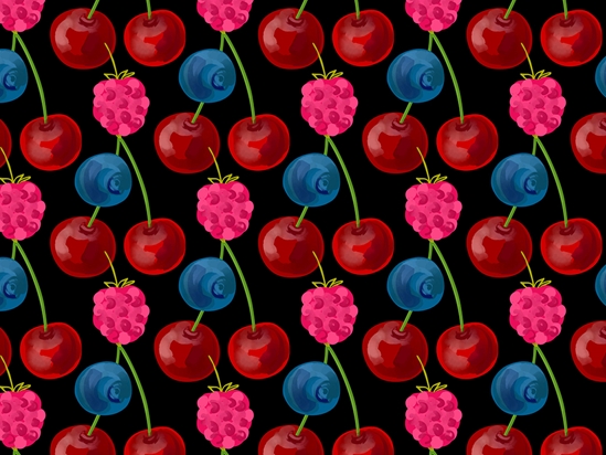 Berries and Cherries Fruit Vinyl Wrap Pattern