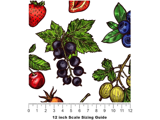 Berry Cluster Fruit Vinyl Film Pattern Size 12 inch Scale