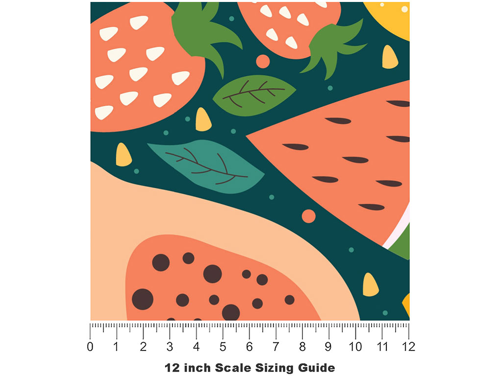 Tropical Tastes Fruit Vinyl Film Pattern Size 12 inch Scale