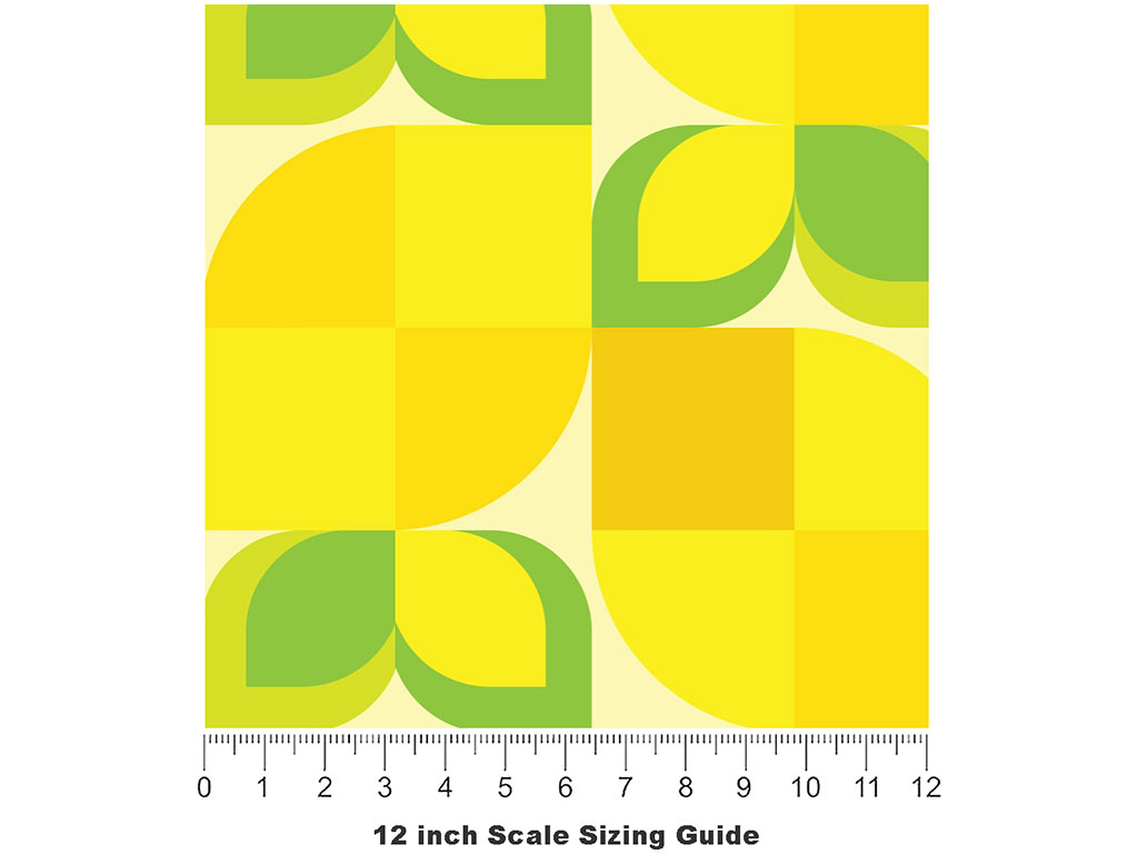 Lemon Mosaic Fruit Vinyl Film Pattern Size 12 inch Scale