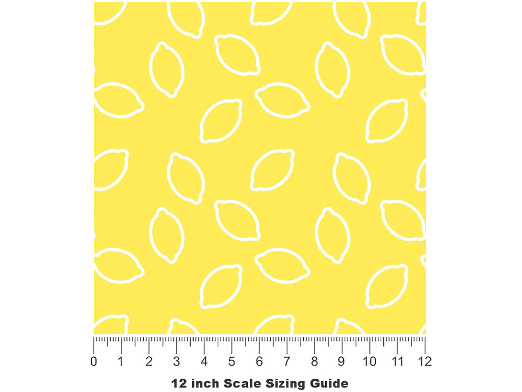 White Outline Fruit Vinyl Film Pattern Size 12 inch Scale