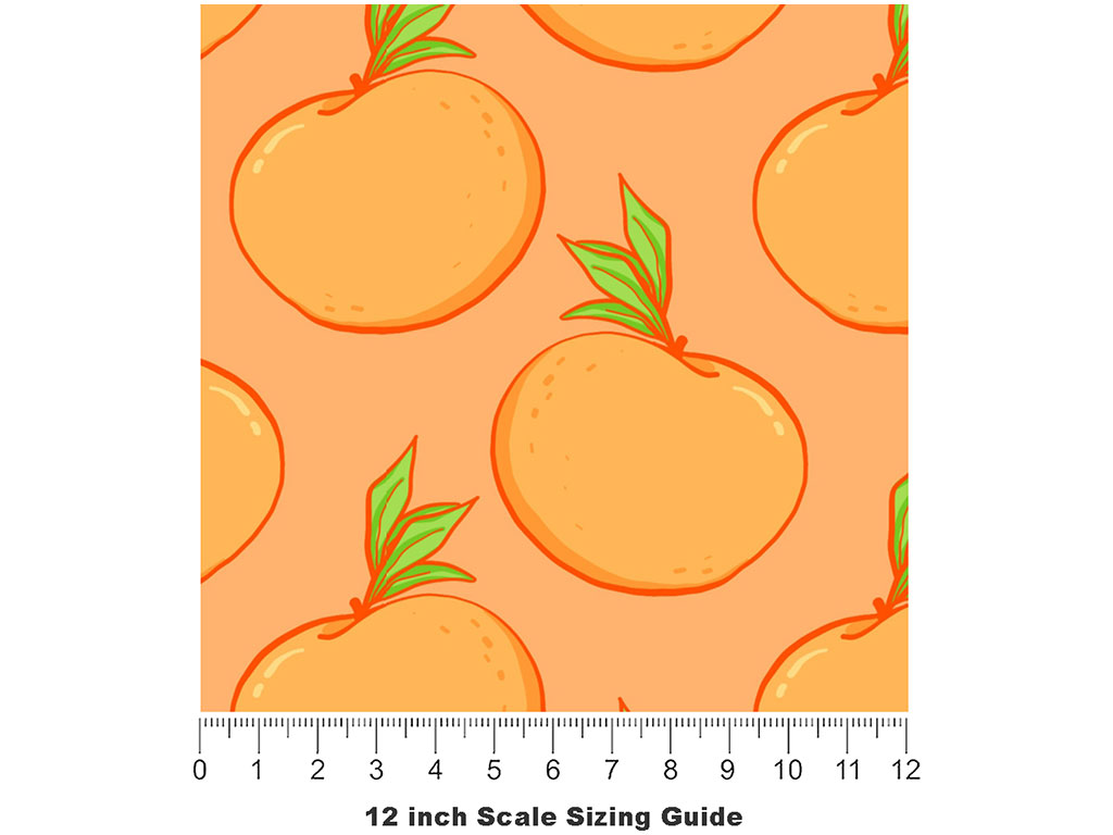 Mighty Mandarin Fruit Vinyl Film Pattern Size 12 inch Scale
