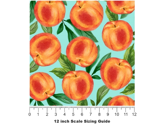 Blue Peachy Keen Fruit Vinyl Film Pattern Size 12 inch Scale