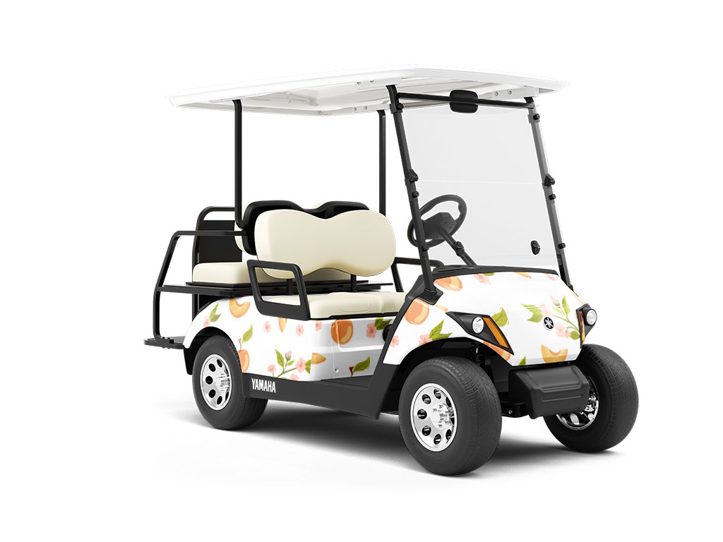 Nectar White Fruit Wrapped Golf Cart
