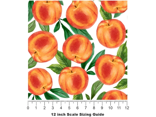 White Peachy Keen Fruit Vinyl Film Pattern Size 12 inch Scale