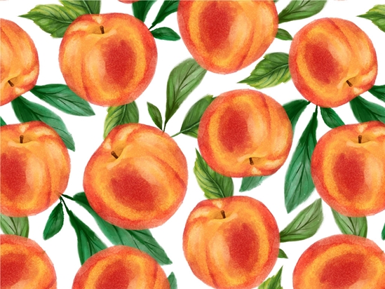 White Peachy Keen Fruit Vinyl Wrap Pattern