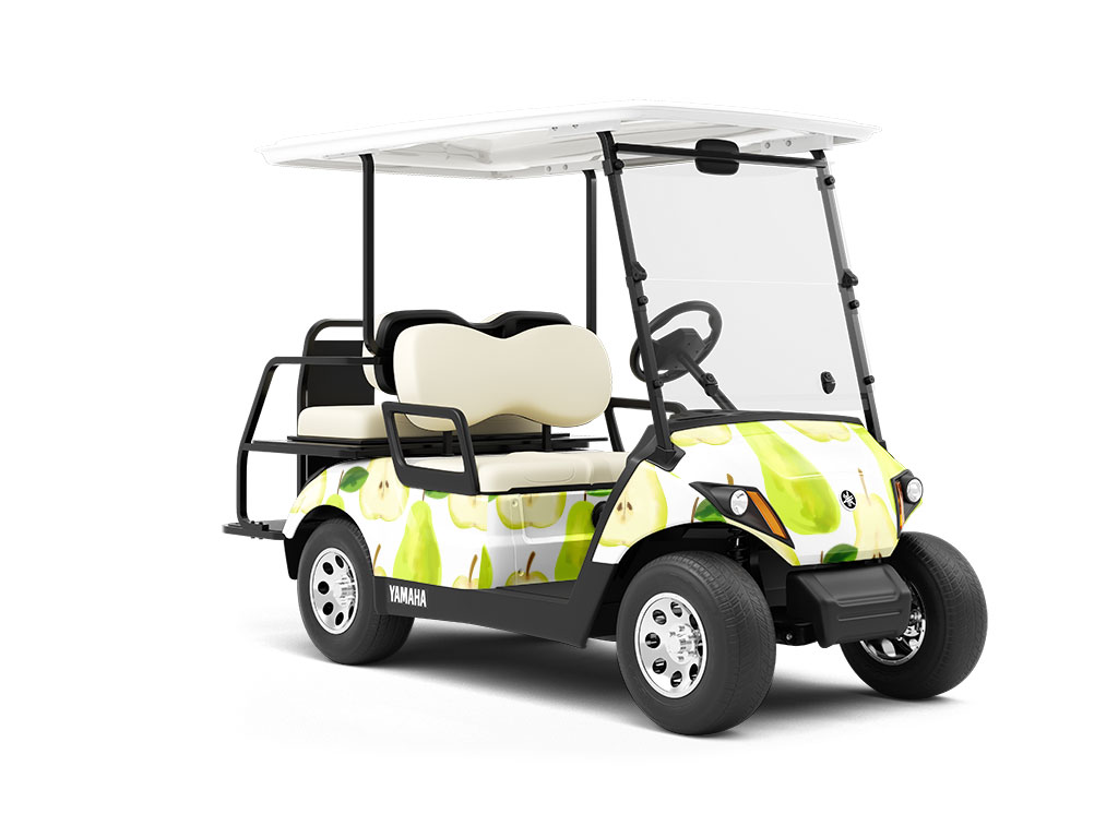 Chartreuse Hood Fruit Wrapped Golf Cart